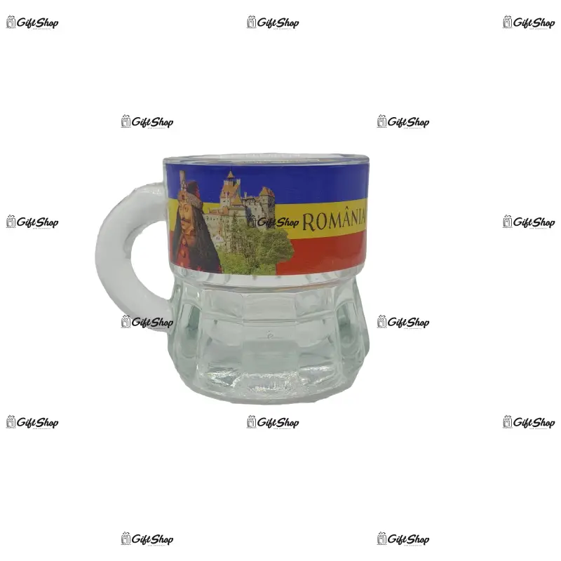 Pahar din sticla pentru snaps – design romania bran vlad tepes